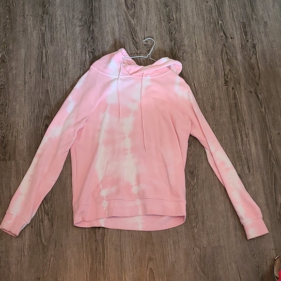 Zine Clothing Sweaters - Pink & white tie dye hoodie